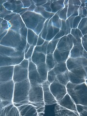 reflection if water in a pool with a dark blue bottom 