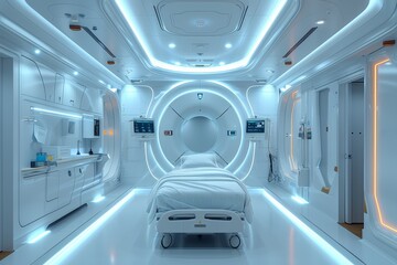 High-tech CT scan room offering precision diagnostics in a modern hospital