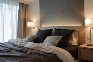 modern bedroom in a minimalist style