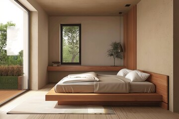modern bedroom in a minimalist style