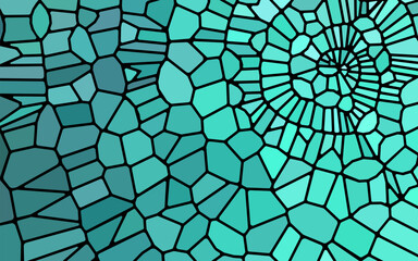 abstract vector stained-glass mosaic background - blue