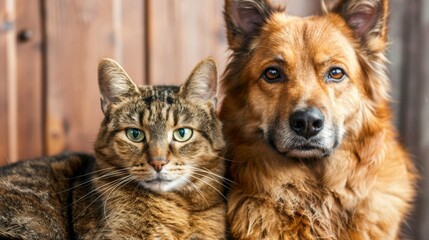 Cat and dog pets best friends wallpaper background