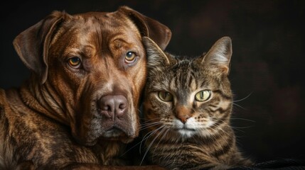 Cat and dog pets best friends wallpaper background