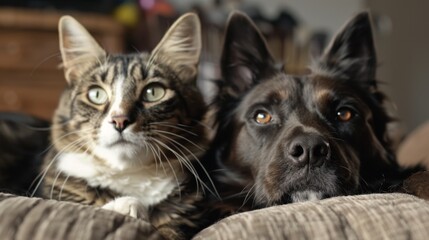 Cat and dog pets best friends wallpaper background