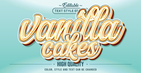 Editable text style effect - Vanilla Cakes text style theme.