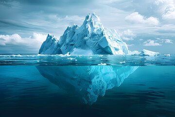 Iceberg - Hidden Danger And Global Warming Concept - obrazy, fototapety, plakaty