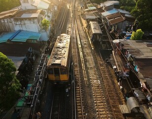 Naklejka premium Aerial View: Urban Poverty from Above Reveals The Other Side of the City