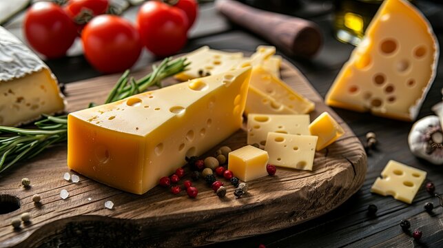 Cut cheese different slice various wallpaper background