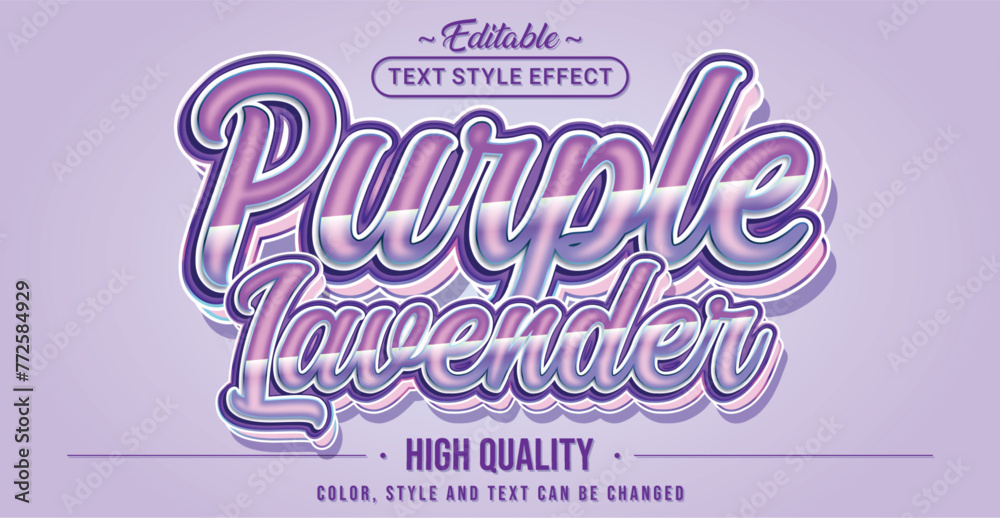 Poster editable text style effect - purple lavender text style theme.