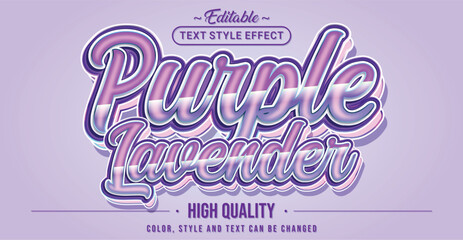 Editable text style effect - Purple Lavender text style theme.