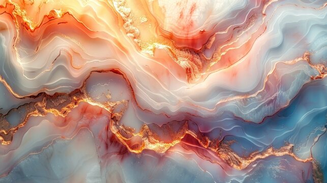 Liquid marble background with holographic glossy texture