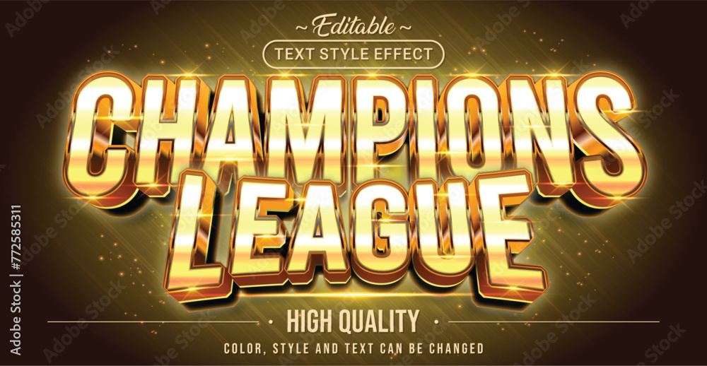 Poster editable text style effect - champions league text style theme.