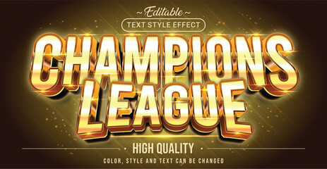 Editable text style effect - Champions League text style theme.