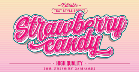 Editable text style effect - Strawberry Candy text style theme.