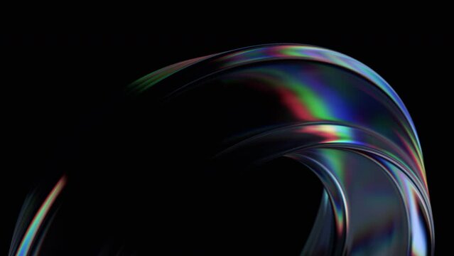Abstract animation of color refraction effect, 3d render, 4k seamless looped video