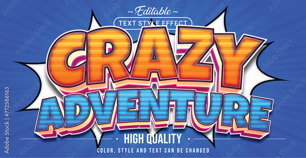 Aufkleber Editable text style effect - Crazy Adventure text style theme.
