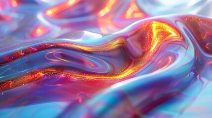 Modern pearlescent blurry abstract swirl illustration