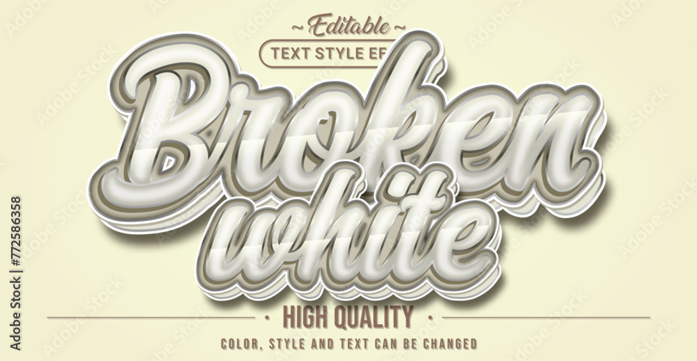 Aufkleber editable text style effect - broken white text style theme.
