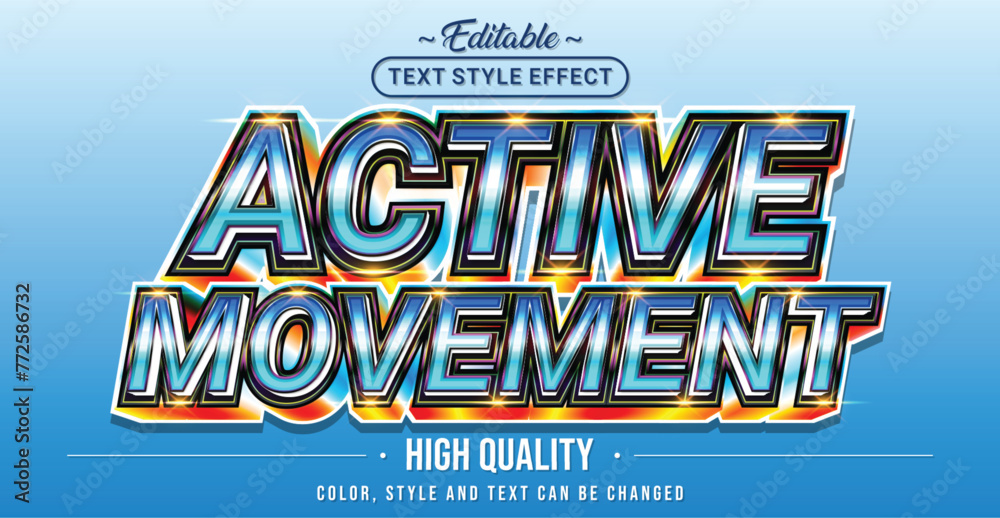 Poster Editable text style effect - Active Movement text style theme.