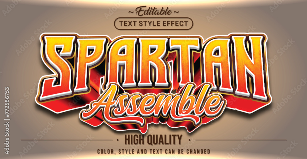 Poster Editable text style effect - Spartan Assemble text style theme.