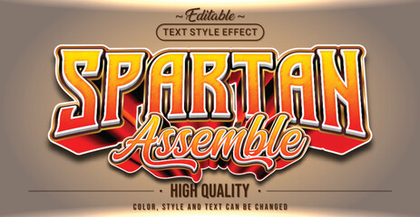 Editable text style effect - Spartan Assemble text style theme.