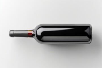 Bottle of wine. Mockup. top view. High quality photo. Isolated on white background. Bright and contrast colors. Clear clipart.