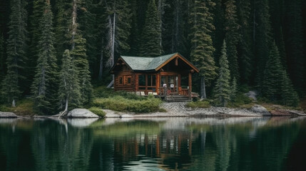 Tranquil Cabin Retreat by a Forest Lake