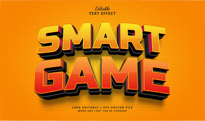Smart Game Editable Text Effect Style 3d Cartoon