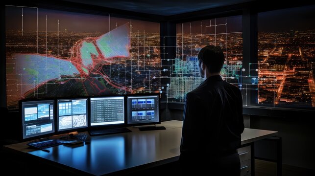 Professional Monitoring City Data in Nighttime Control Room