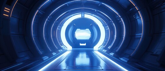 Futuristic Sci-Fi Corridor on Space Station