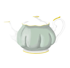 teapot with green tea