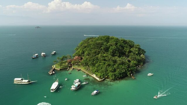 Aerial view of Cocos Islands - Paraty, Rio de Janeiro, Brazil