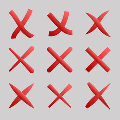 Obraz premium A set of crosses for marking, for use in graphic design