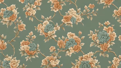 Fotobehang Abstract vintage wallpaper with vines and flowers © Artem