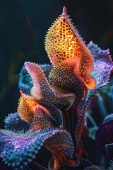 Colorful and exotic alien plant - extraterrestrial flora - fictional does not exist in nature