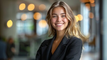 Smiling businesswoman in suit