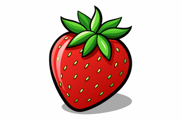 strawberry is beautiful red glossy strawberry vector illustration