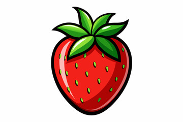 strawberry is beautiful red glossy strawberry vector illustration