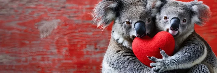 Keuken spatwand met foto koalas holding a heart © Brian