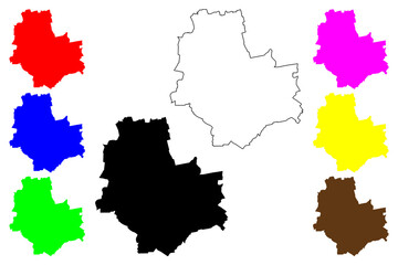 Obraz premium Warsaw City (Republic of Poland) map vector illustration, scribble sketch City of Warsaw map