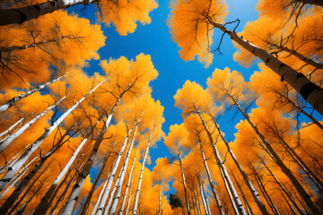 Majestic Autumn Aura in Aspen Forest: A Serene Display of Nature's Artistry