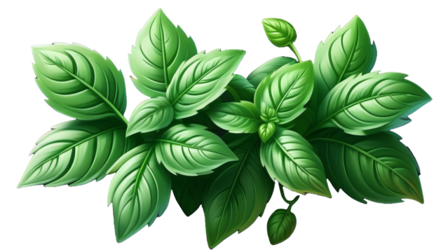 green leaves isolated on white background - Powered by Adobe