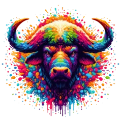 Zelfklevend Fotobehang Isolated Colorful Animal on a Clear PNG Canvas, Generative AI © faical