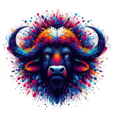 Zelfklevend Fotobehang Isolated Colorful Animal on a Clear PNG Canvas, Generative AI © faical