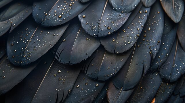 Black matte feather of crow illustrations