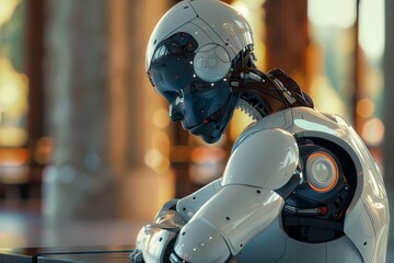 Fototapeta premium Metropolitan Rover: Robot in Urban Adventure