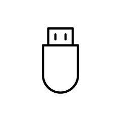 Usb icon vector isolated on white background. Flash disk icon vector
