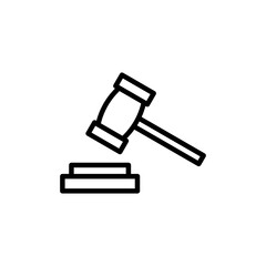Gavel icon vector isolated on white background. Hammer icon vector. Judge Gavel Auction Icon Vector. Bid