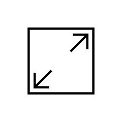 Fullscreen Icon vector isolated on white background. Expand to full screen icon. Fullscreen sign icon. Arrows symbol