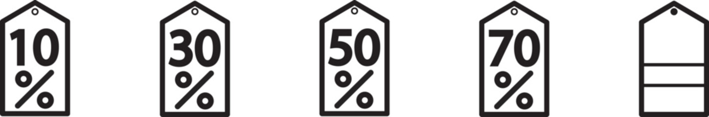Simple Set of Discount Related Vector Line Icons. Contains such Icons as Coupon, Ribbon with Percent Sign, Discount Code and more.